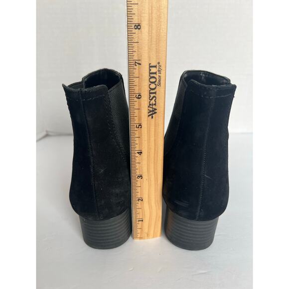 Alex Marie Black Suede Leather Chelsea Pull On Stretch Band Sides Ankle Boots 8M - Picture 7 of 10
